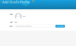 Key in your child's name and create a user ID.